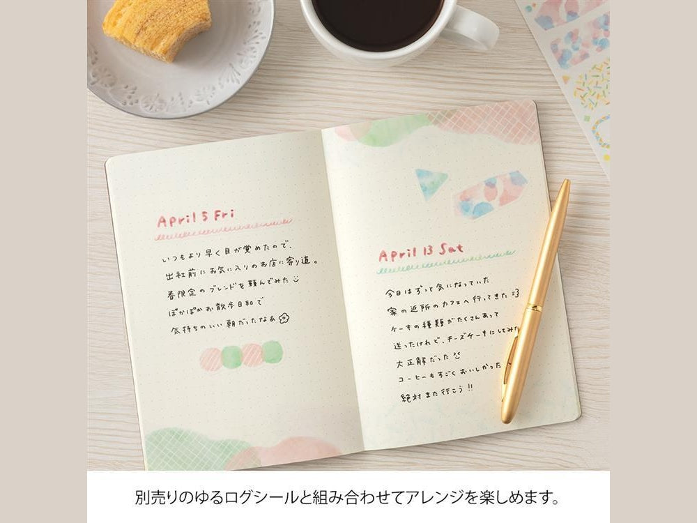 Midori Yuru Log Notebook Water Colour B6 Dot Grid 5mm