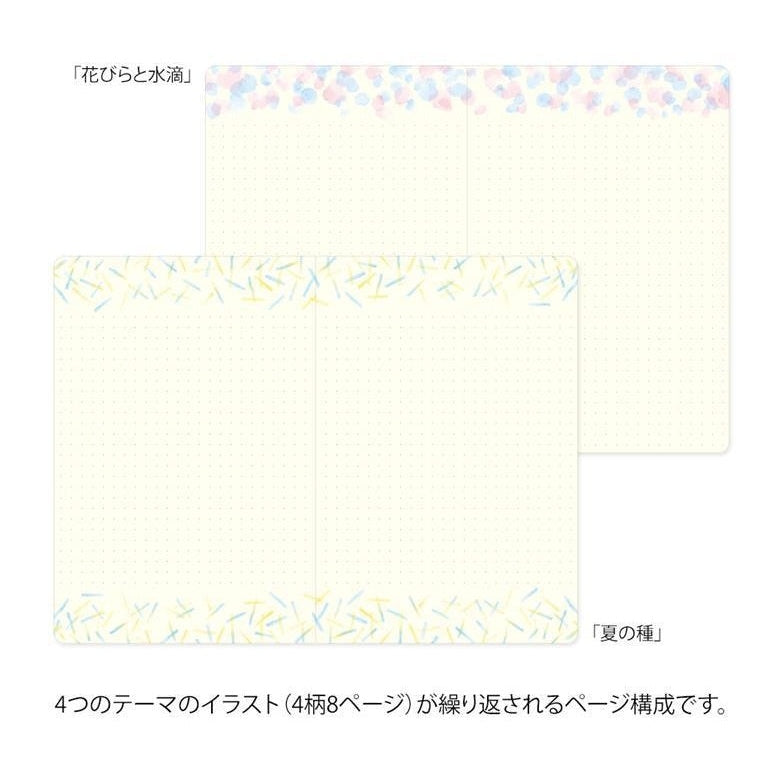 Midori Yuru Log Notebook Water Colour B6 Dot Grid 5mm