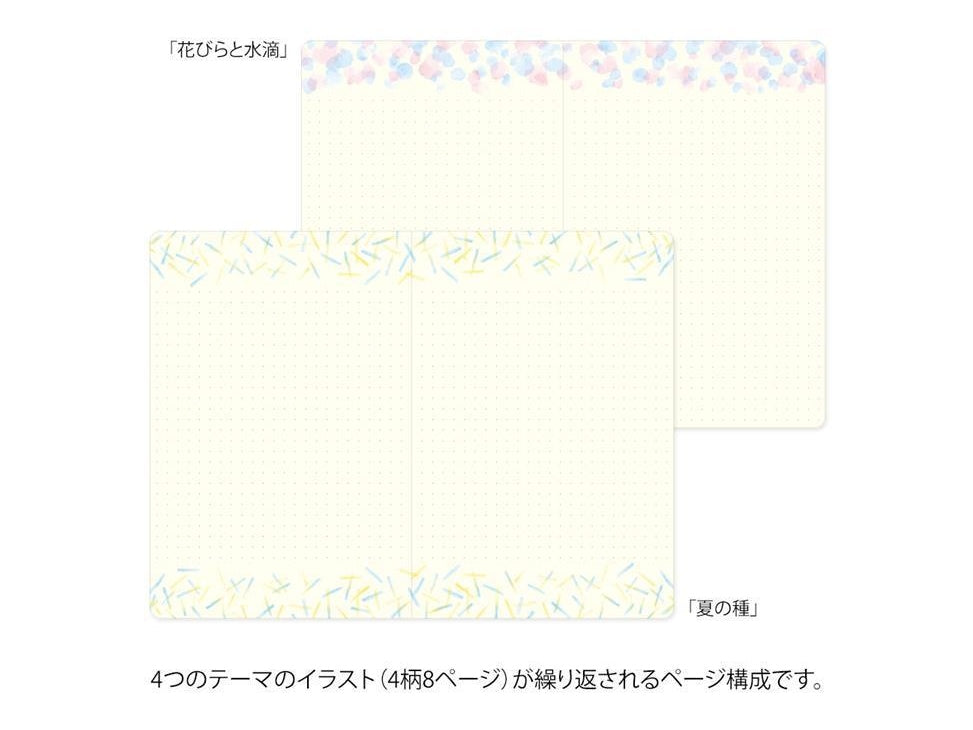 Midori Yuru Log Notebook Water Colour B6 Dot Grid 5mm