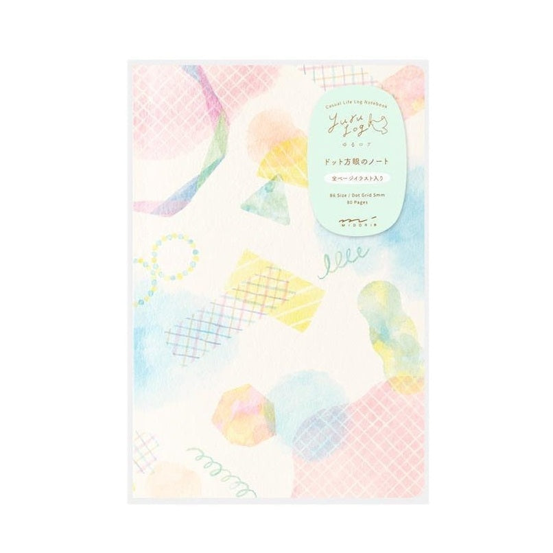 Midori Yuru Log Notebook Water Colour B6 Dot Grid 5mm