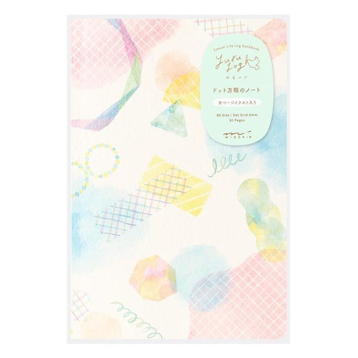 Midori Yuru Log Notebook Water Colour B6 Dot Grid 5mm