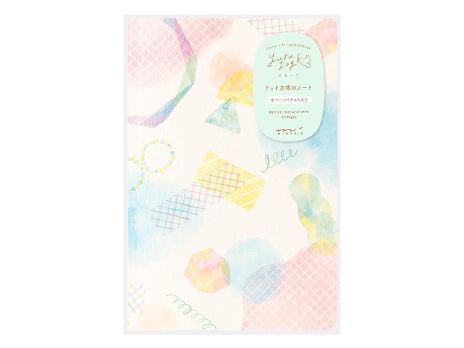 Midori Yuru Log Notebook Water Colour B6 Dot Grid 5mm