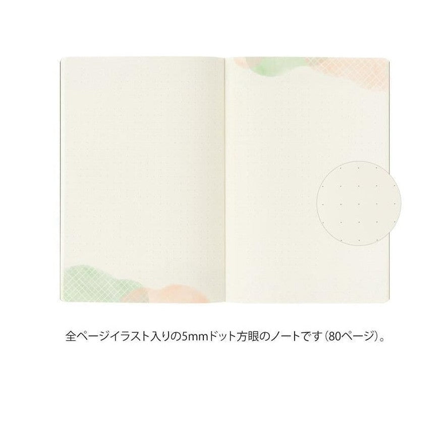 Midori Yuru Log Notebook Water Colour B6 Dot Grid 5mm