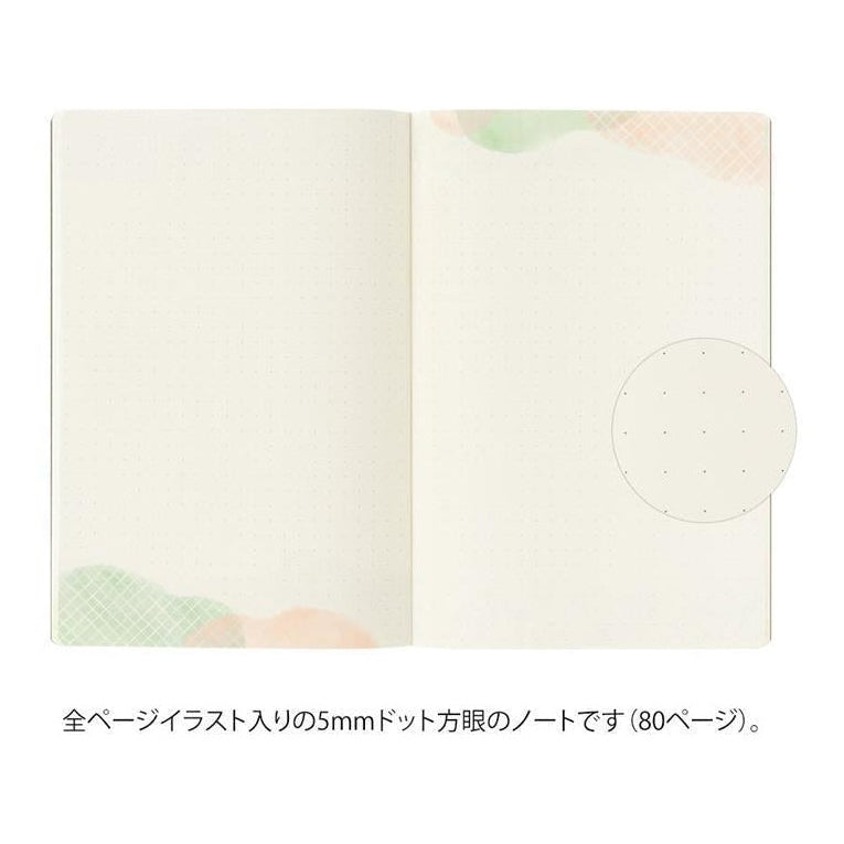 Midori Yuru Log Notebook Water Colour B6 Dot Grid 5mm