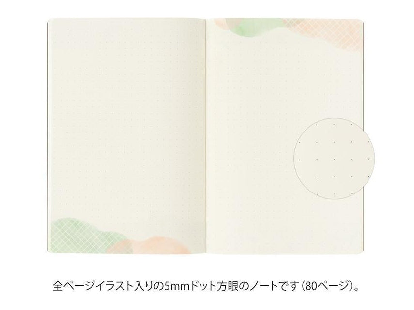 Midori Yuru Log Notebook Water Colour B6 Dot Grid 5mm