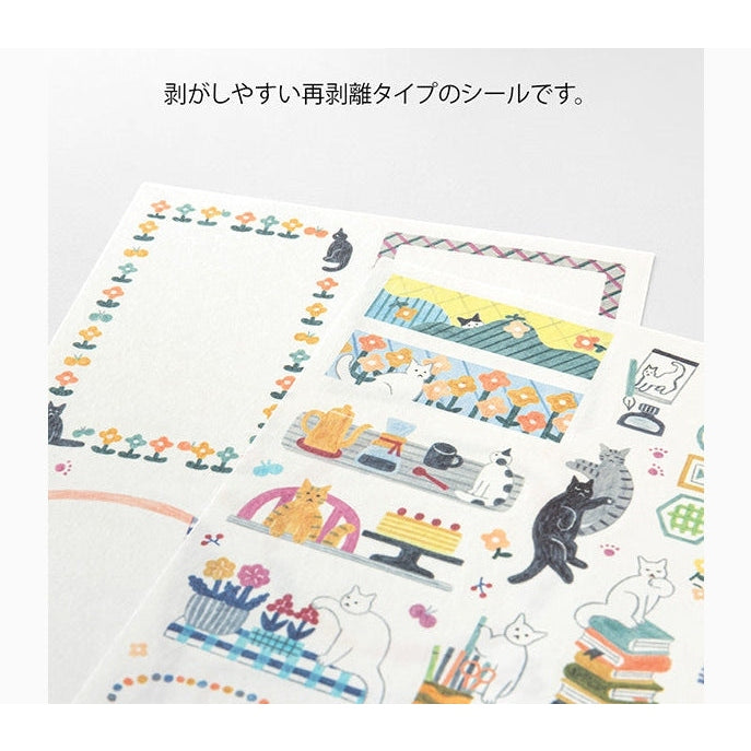 Midori Yuru Log Planner Sticker Sheets 2P - Cats