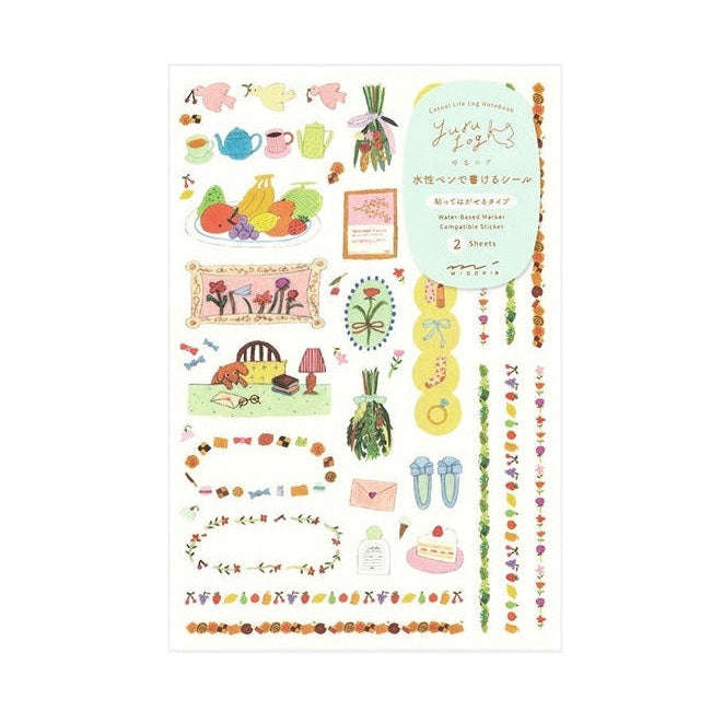 Midori Yuru Log Planner Sticker Sheets 2P - Daily Life