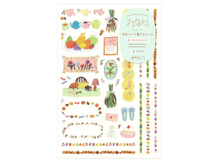 Midori Yuru Log Planner Sticker Sheets 2P - Daily Life