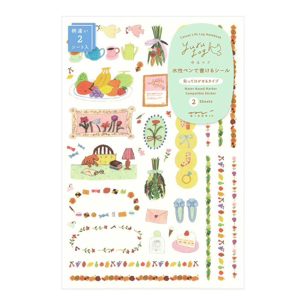 Midori Yuru Log Planner Sticker Sheets 2P - Daily Life