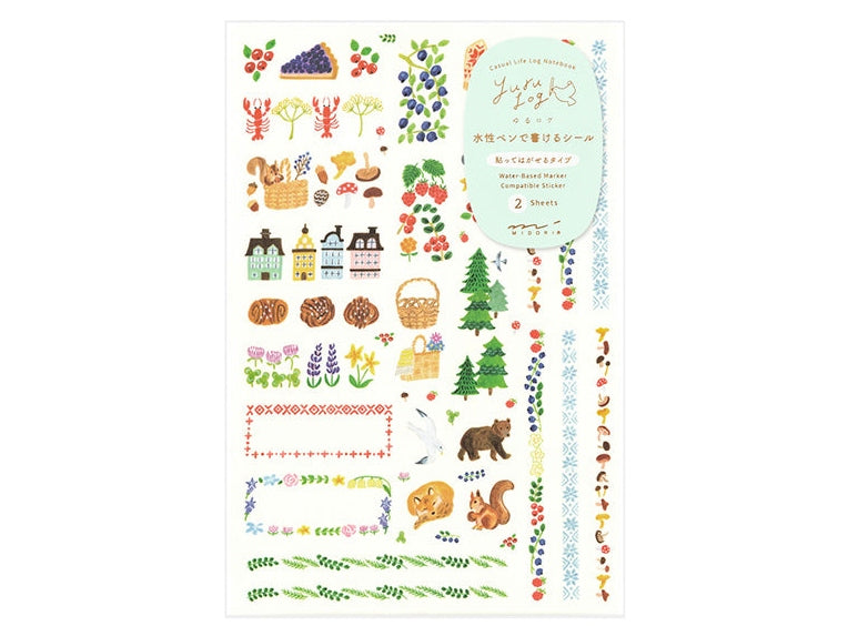 Midori Yuru Log Planner Sticker Sheets 2P - Scandinavia