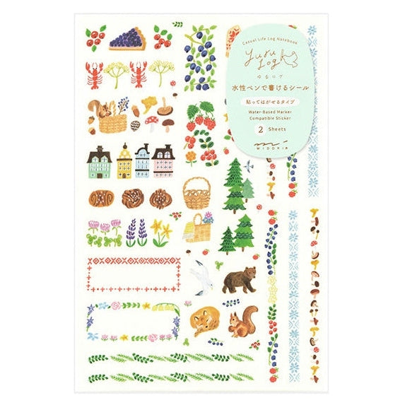 Midori Yuru Log Planner Sticker Sheets 2P - Scandinavia