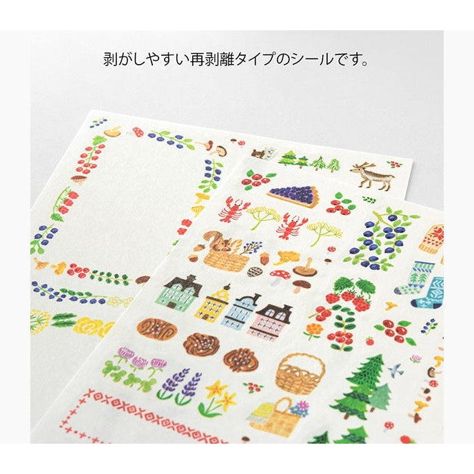 Midori Yuru Log Planner Sticker Sheets 2P - Scandinavia