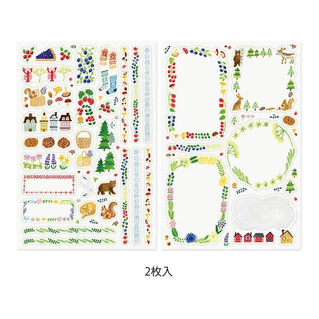 Midori Yuru Log Planner Sticker Sheets 2P - Scandinavia