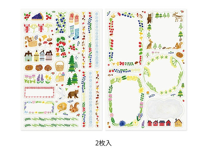 Midori Yuru Log Planner Sticker Sheets 2P - Scandinavia