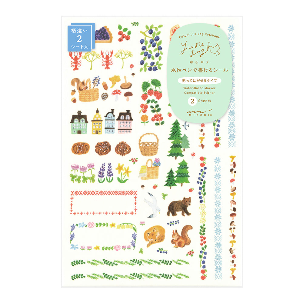 Midori Yuru Log Planner Sticker Sheets 2P - Scandinavia