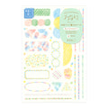 Midori Yuru Log watercolor planner sticker packaging showing two included sheets