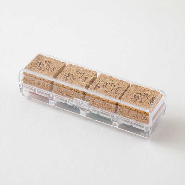 Midori Yuru Log Pre-inked Stamp - Animal Poses