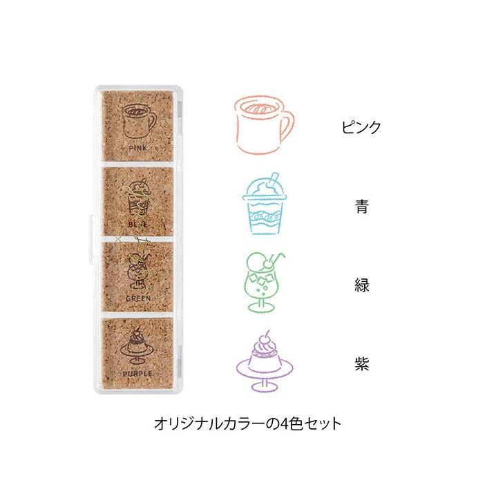 Midori Yuru Log Pre-inked Stamp - Cafe