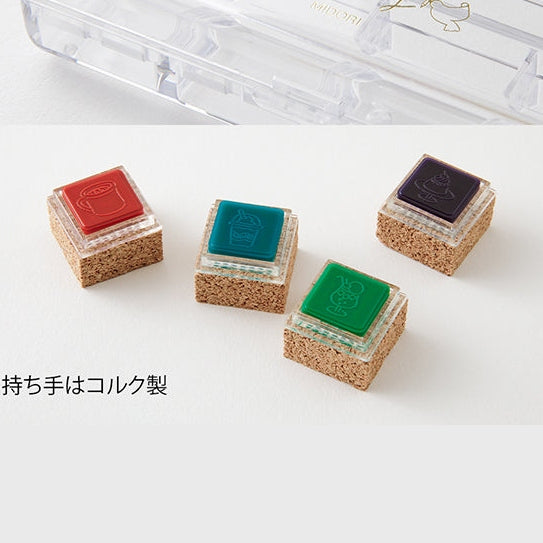 Midori Yuru Log Pre-inked Stamp - Cafe