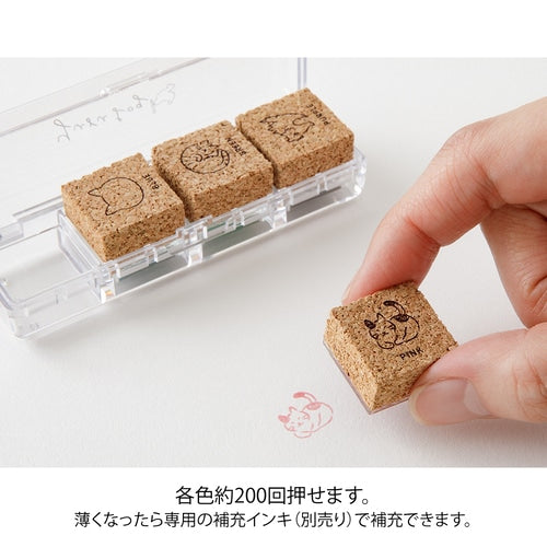 Midori Yuru Log Pre-inked Stamp - Cat