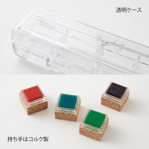 Midori Yuru Log Pre-inked Stamp - Cat