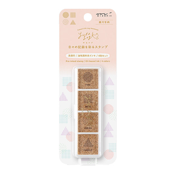 Midori Yuru Log Pre-inked Stamp - Geometrie