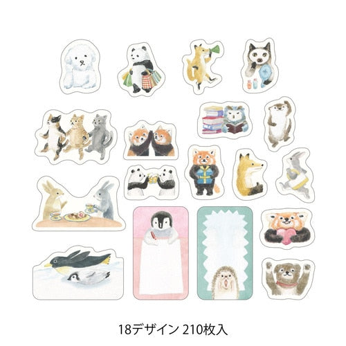 Midori Yuru Log Roll Sticker Animal Feelings