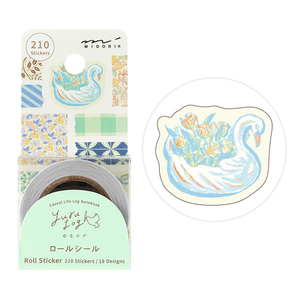 Midori Yuru Log Roll Sticker Antique