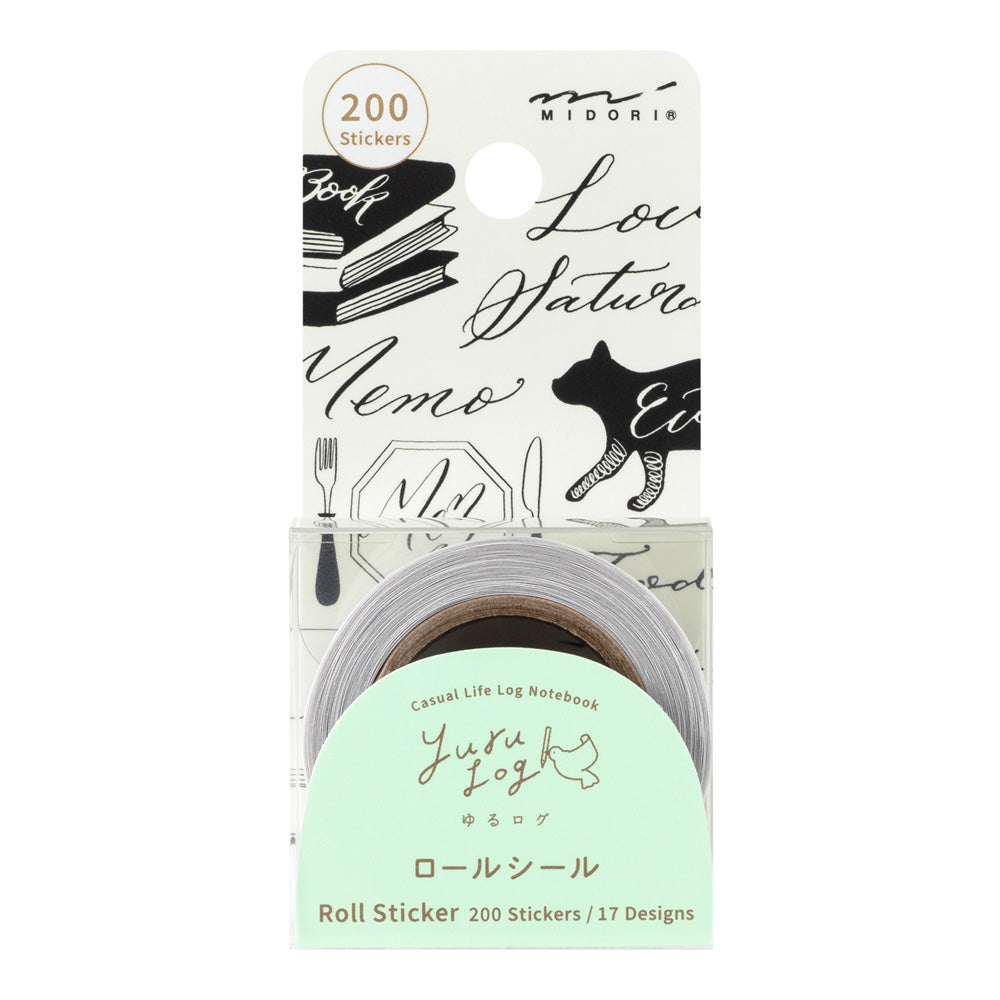 Midori Yuru Log Roll Sticker Calligraphy