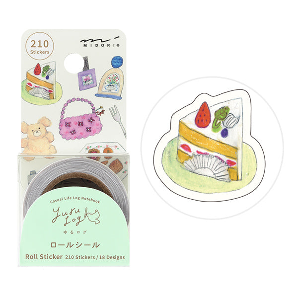 Midori Yuru Log Roll Sticker Motif