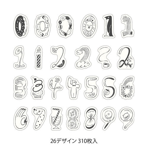 Midori Yuru Log Roll Sticker Numbers