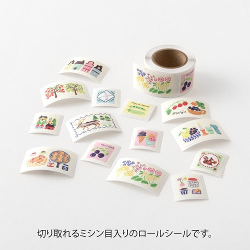 Midori Yuru Log Roll Sticker Postage Stamp