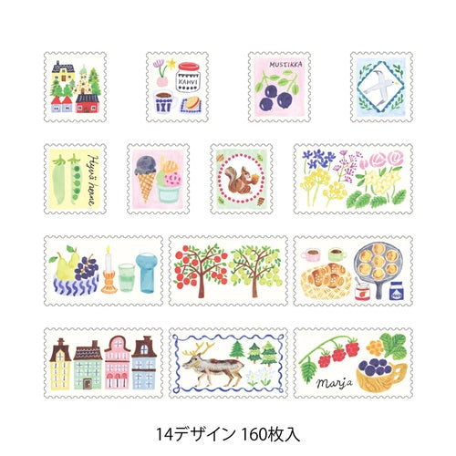Midori Yuru Log Roll Sticker Postage Stamp