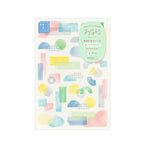 Midori Yuru Log Sticker Sheet - Watercolour Motif - 2 Sheets