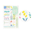 Midori Yuru Log Writable Sticker Sheets 2P Floral