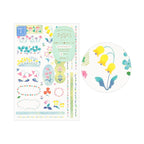 Midori Yuru Log Writable Sticker Sheets 2P Floral
