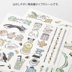 Midori Yuru Log Writable Sticker Sheets 2P Sweets and Animals