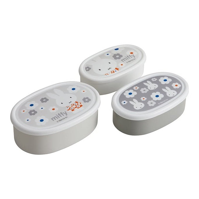 Miffy Antimicrobial Seal Container 3-Piece Set Grey