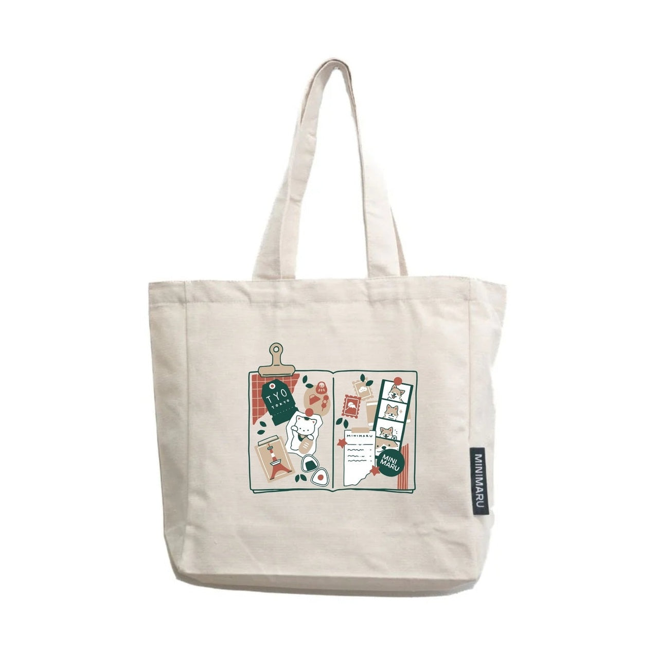 Cotton Canvas Tote Bag - Tokyo Trip Print | Minimaru