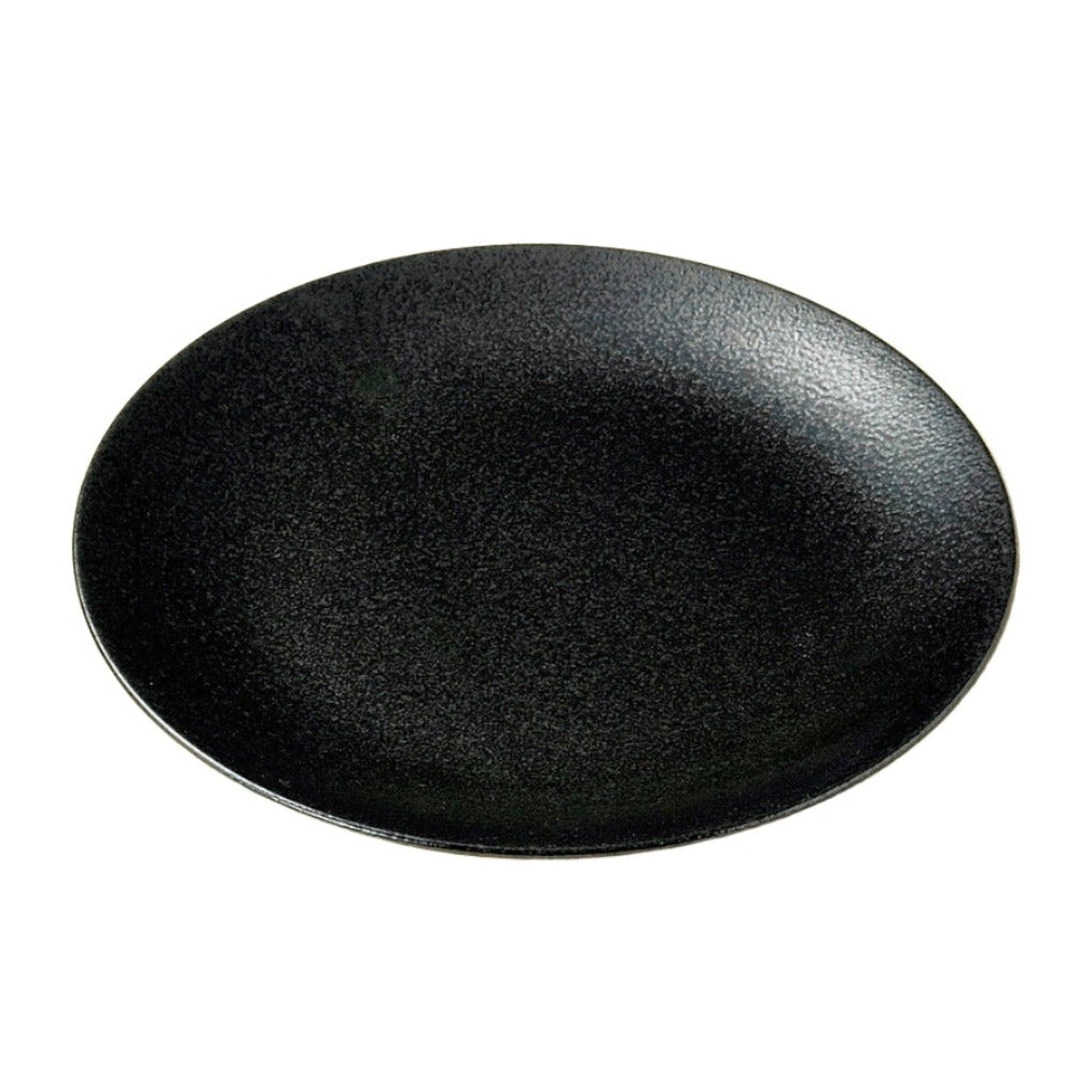 Mino Black Round Serving Plate 24D