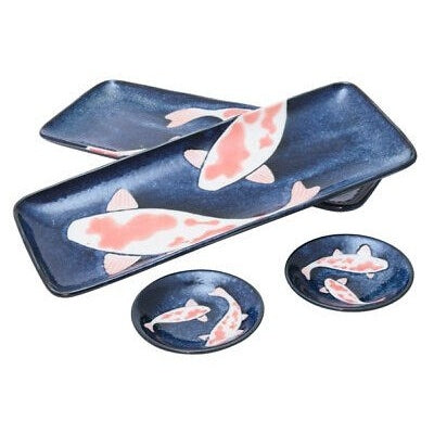 Mino Coloured Koi Dish 4 pcs Set
