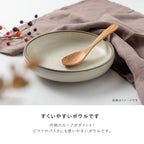 Minoru Cou Bowl in Milk glaze with wooden spoon