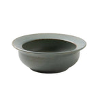 Minoru Cou Shadow Blue ceramic deep bowl with raised rim and speckled glaze