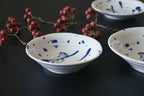 Minoru Someneko Cat Shallow Bowl 16.5D Fukizumi