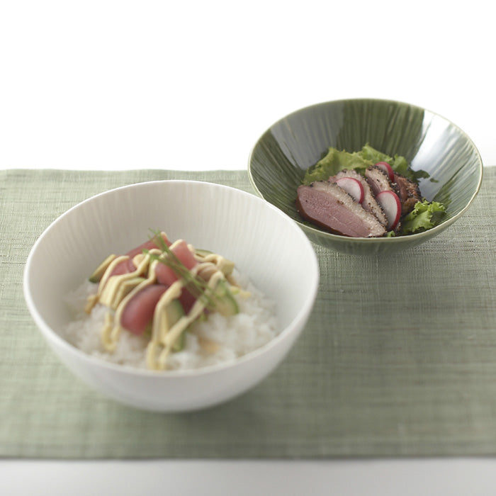 Miyama Crease Donburi Bowl 15D - White