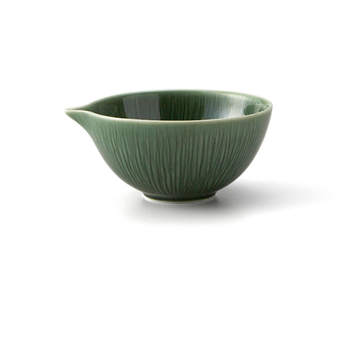 Miyama Crease Small Bowl w/Spout 13.5 x 12.5 - Oribe Green