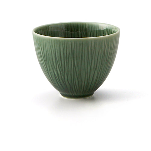 Miyama Crease Tea Cup 150ml - Oribe Green
