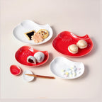 Miyama Mandarin Duck Red & White Plate Gift Set
