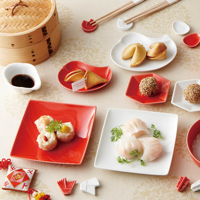 Miyama Mizuhiki Red & White Plate Gift Set