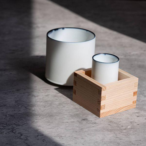 Miyama Sake Cup & Wood Masu Set